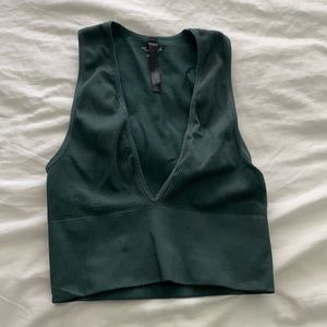 Urban Outfitters Plunging Seamless Top in Green